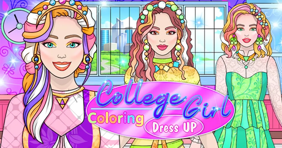 College Girl Coloring Dress Up